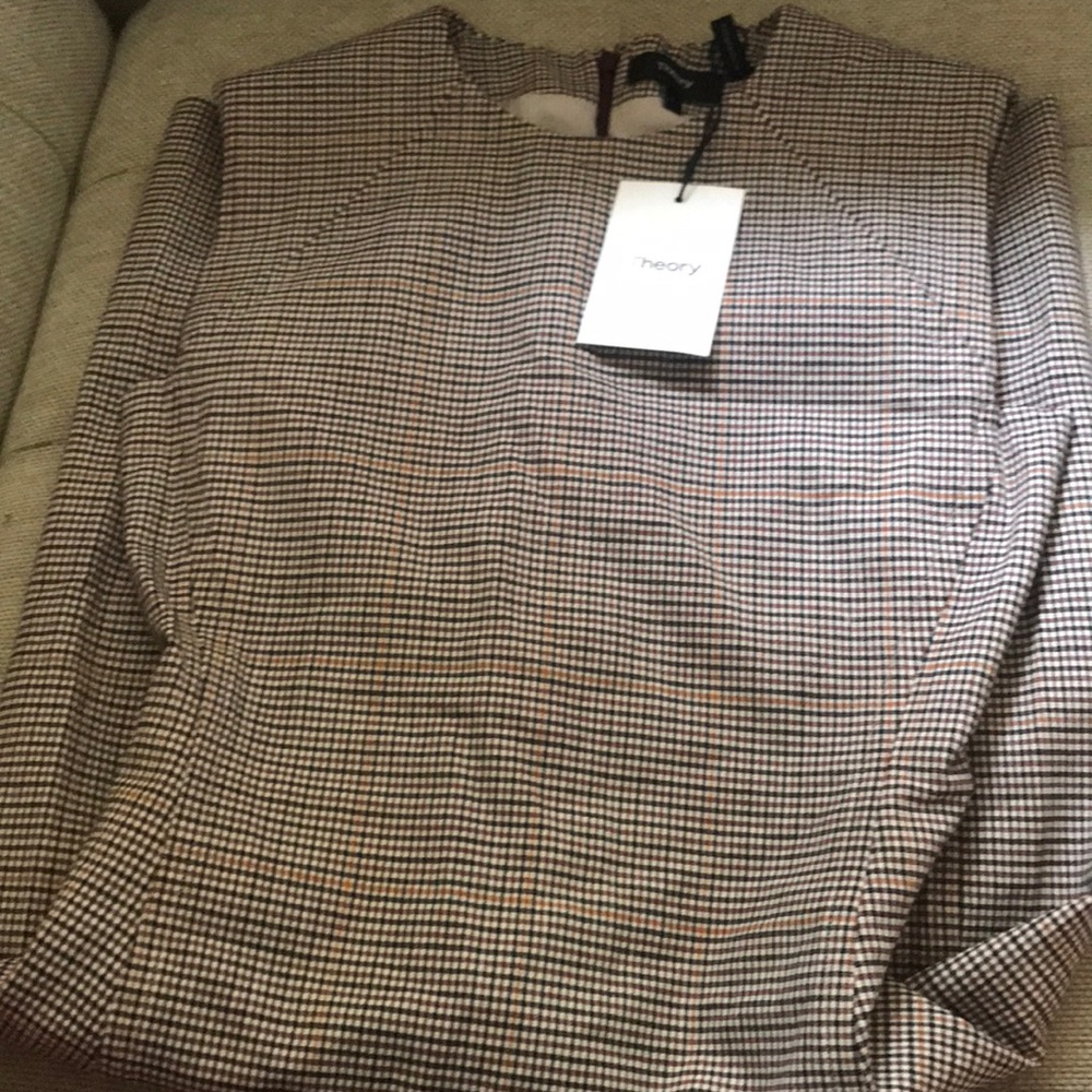 Theory work dresses sleeveless plaid